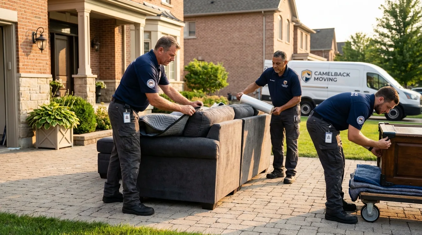 Large estate moving crew wrapping furniture in Wilber, NE